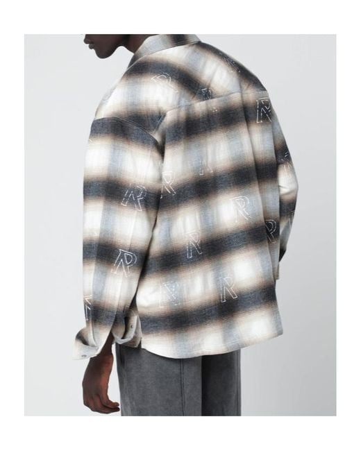 Represent Gray Checked Flannel Shirt for men
