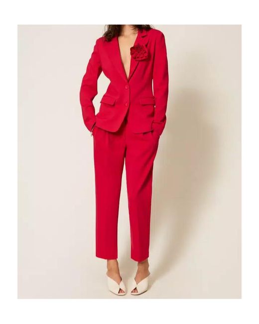 Twinset Red Slits Cigarette Trousers
