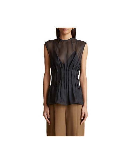 Khaite Multicolor The Westin Sleeveless Silk Top