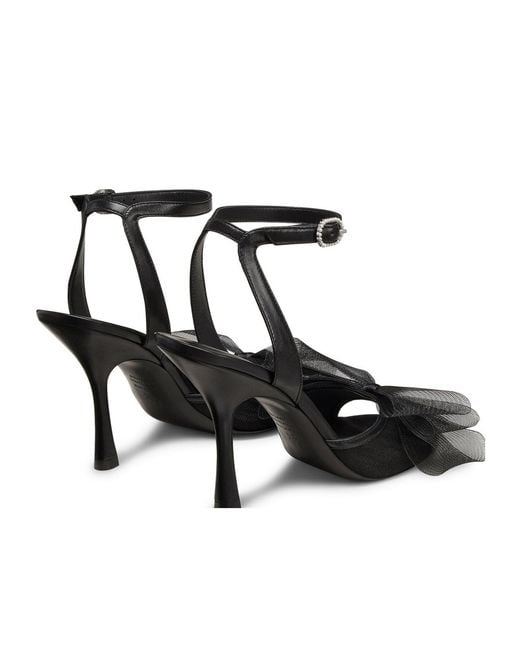 Stuart Weitzman Black 100Mm Blushing Bow Sandals