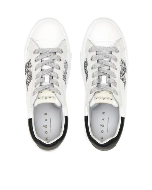 Hogan White Crosswind Lace-Up Sneakers