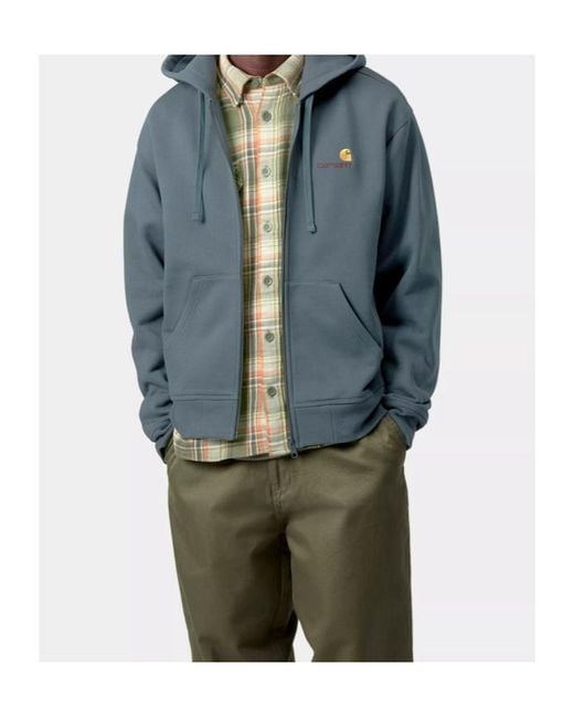 Carhartt Blue Hooded American Script Jacket for men