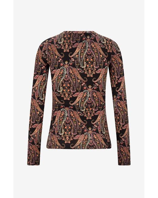 Etro Brown Long-Sleeved T-Shirt