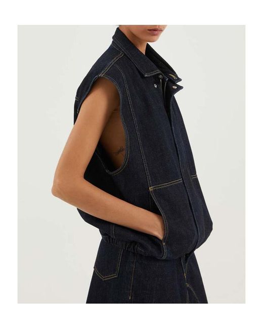 1989 STUDIO Black Collared Denim Vest