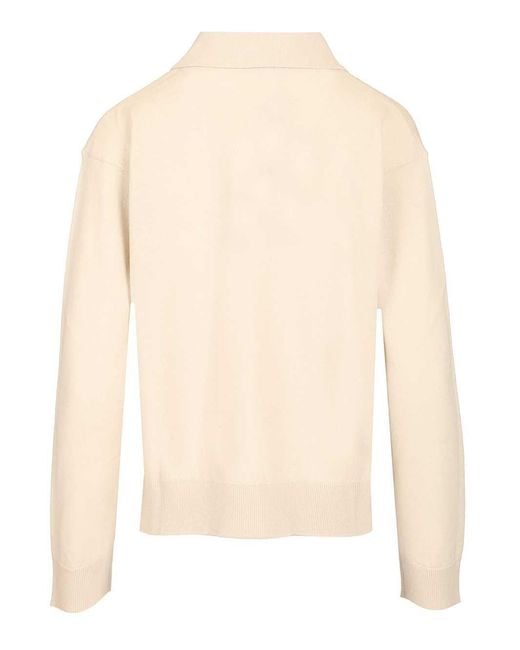Max Mara Natural 'S Smmfrisia Long-Sleeved Knitted Polo Shirt