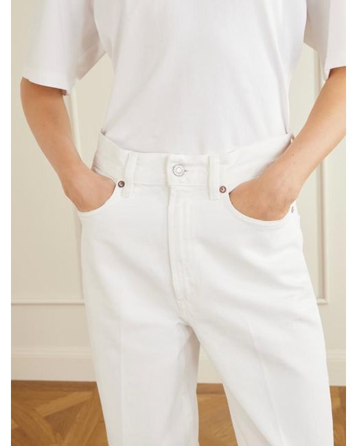 Agolde White 80S High-Waist Straight-Leg Jeans