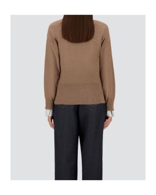 Herno Brown Sequinned Knitted Jumper
