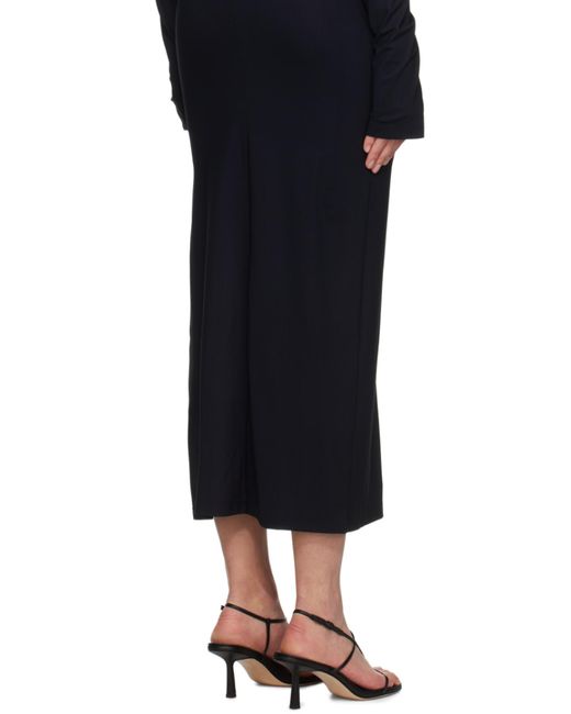 MM6 by Maison Margiela Black V-Neck Long-Sleeved Dress
