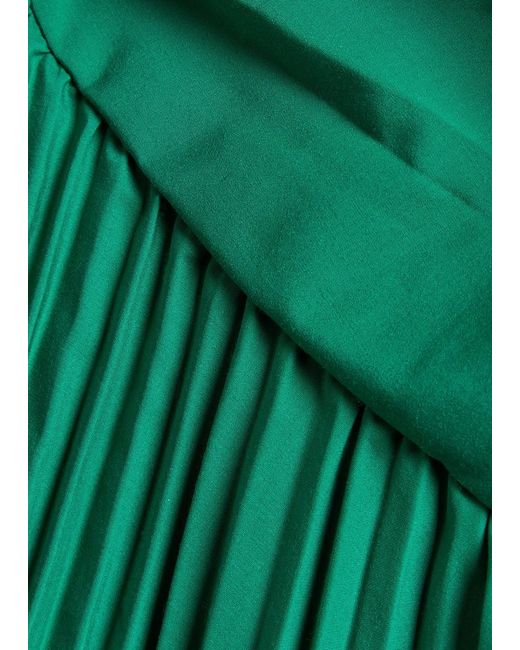 Jonathan Simkhai Green Pleated Woven Midi Dress