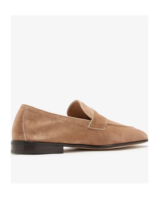 Brunello Cucinelli Brown Almond Toe Slip-On Loafers for men