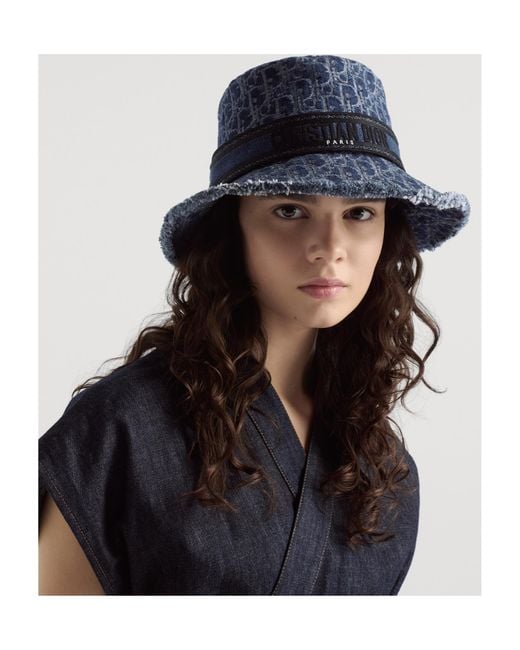 Dior D-Bobby Oblique Small Brim Bucket Hat in Blue | Lyst
