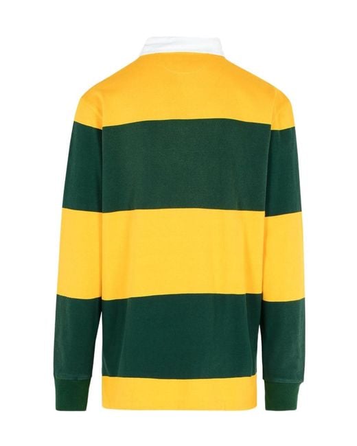 Polo Ralph Lauren Yellow Striped Rugby Polo Shirt for men