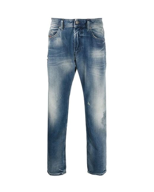 DIESEL Blue Skinny-Cut Distressed Denim Jeans for men