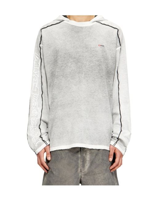 DIESEL Gray T-Riven Long-Sleeve Hoodie for men