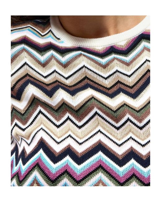 Missoni White Zig Zag Motif Long Dress