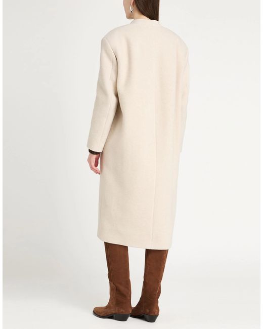 Isabel Marant Natural Single-Breasted Coat