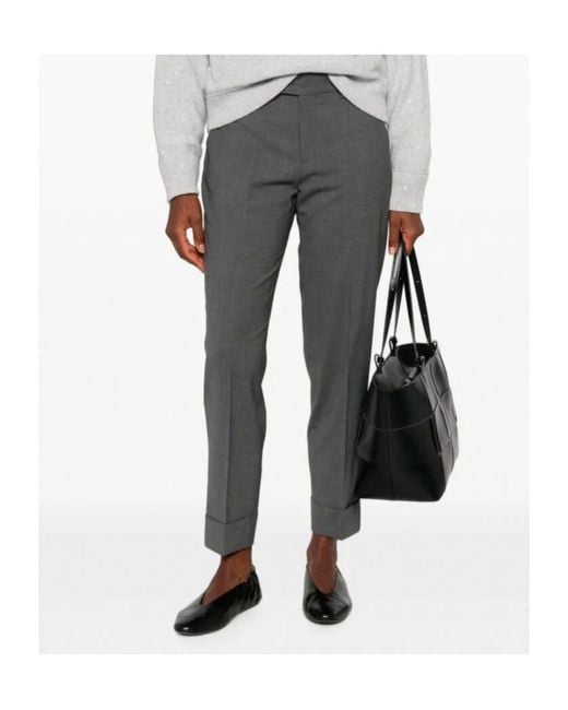Berwich Gray Pressed-Crease Turned-Up Trousers