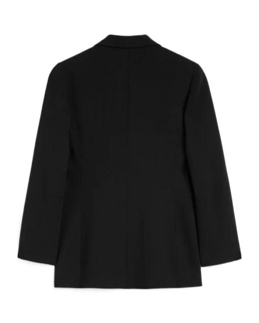 Jil Sander Black Wool Sablé Tailored Jacket
