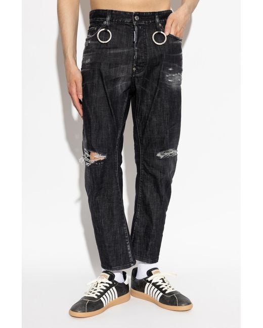 DSquared² Black Jeannsy Bro Distressed Jeans for men