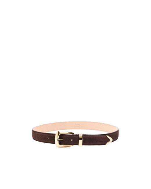 Khaite White Benny Suede Belt