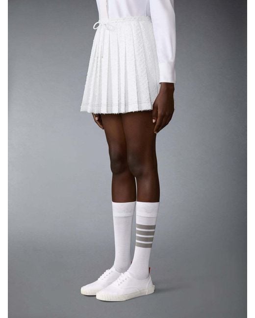 Thom Browne White Textured Drawstring Skirt