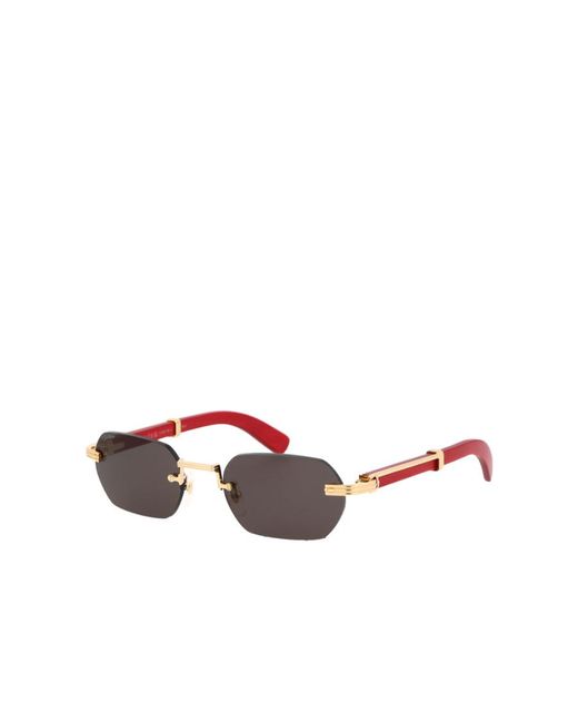 Cartier White Rectangle Frameless Sunglasses for men