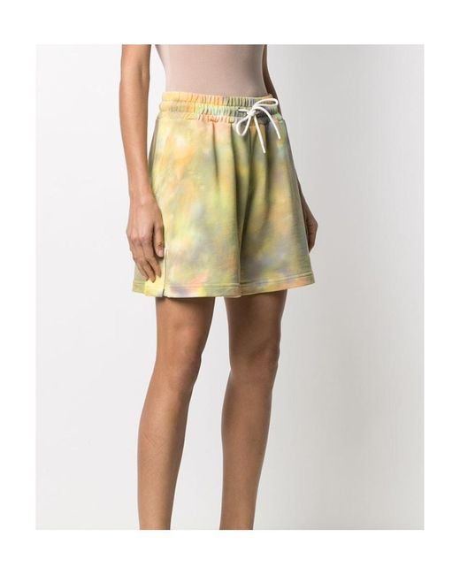 MSGM Yellow Tie-Dye Track Shorts
