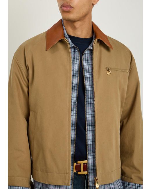 Versace Brown Quilted Canvas Jacket for men