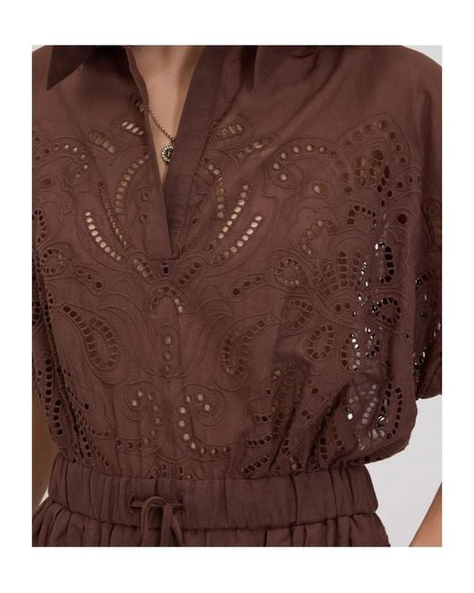 ERMANNO FIRENZE Brown Embroidered Dress
