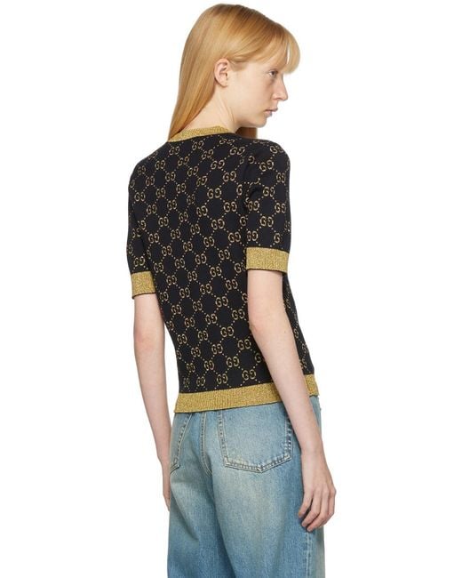 Gucci Blue Gg Lam Cotton Top