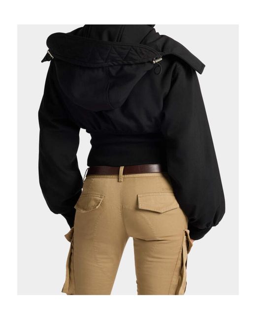 DSquared² Black Military Chic Mini Down Jacket