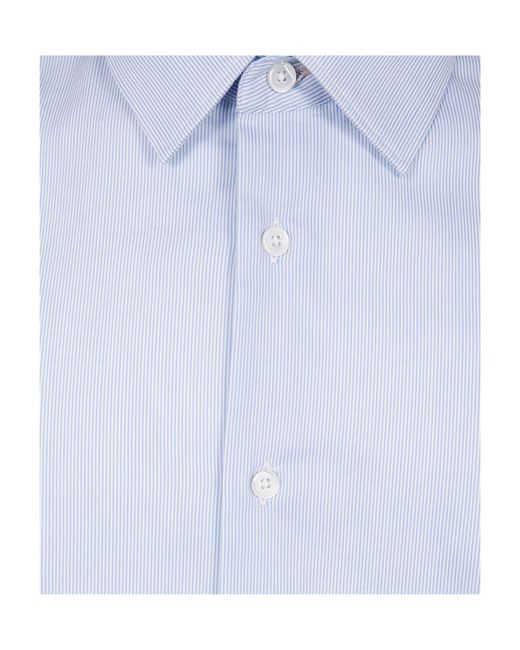 Paul Smith Blue Dobby Stripe Tailored-Fit Shirt for men