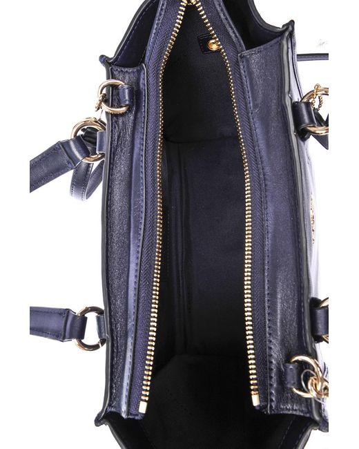 COACH Blue Logo Zipper Satchel