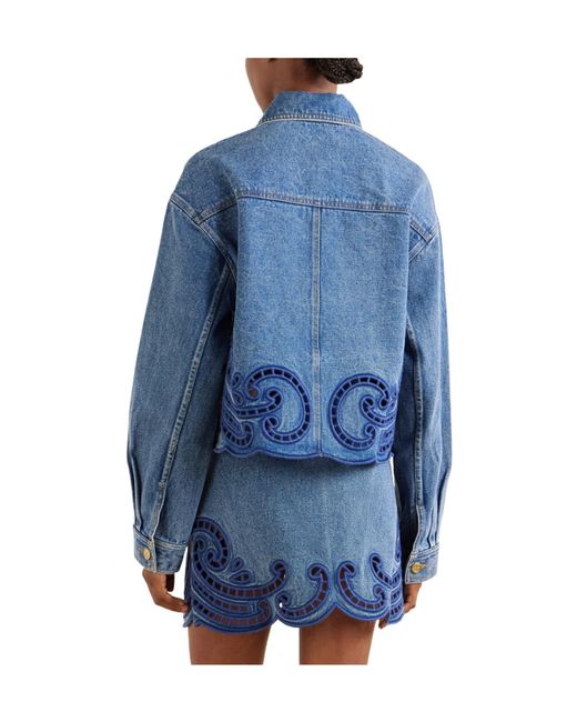 Ulla Johnson Blue Embroidered Denim Jacket