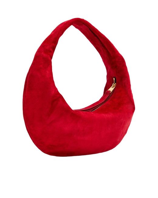 Khaite Red Suede Tote Bag