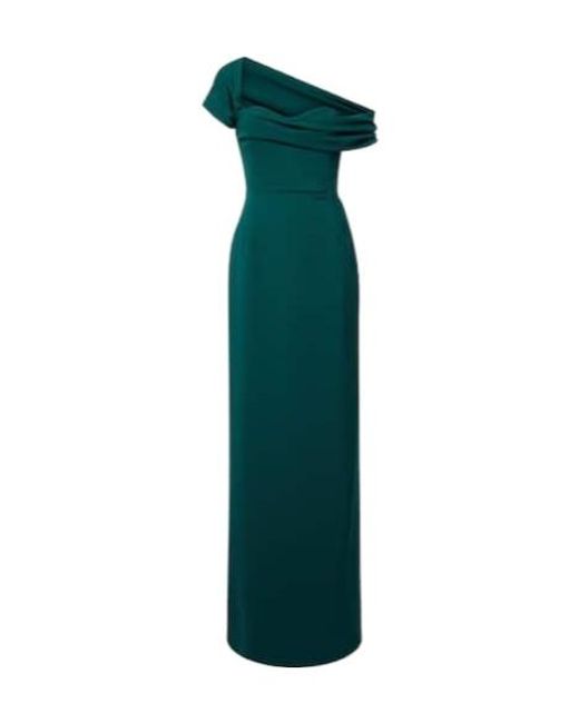 Carolina Herrera Green Floral Off-Shoulder Crêpe Gown