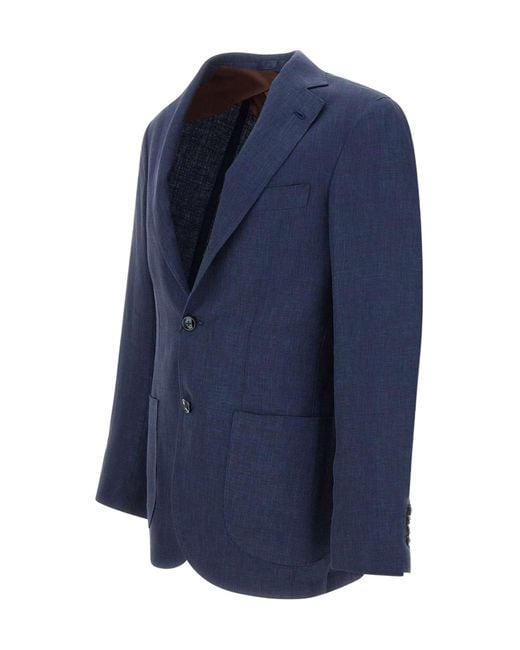 Barba Napoli Blue Jimmy Three-Button Blazer for men