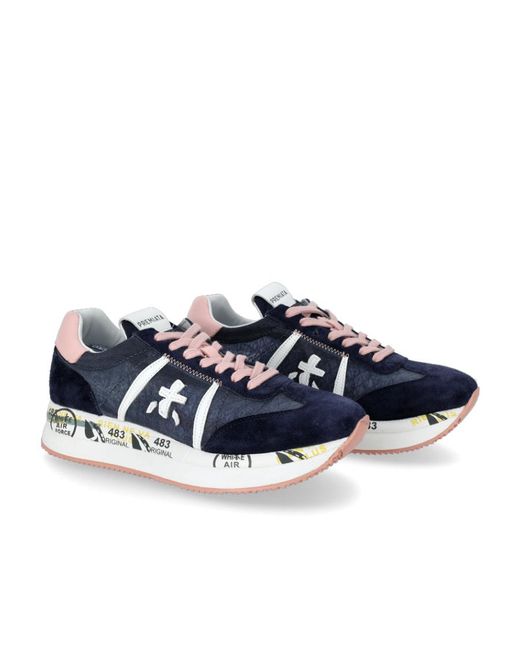 Premiata Blue Logo Sneakers