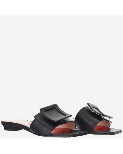 Roger Vivier White Square Head Design Sandals