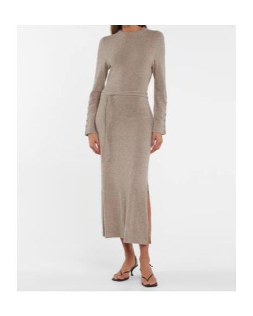 Altuzarra Natural Alice Belted Cashmere Sweater Dress