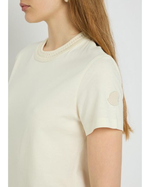 Moncler White Cotton Crew Neck T-Shirt