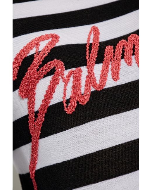 Balmain White Wool Striped Jersey
