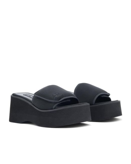 Courreges Blue Wedge Sandals