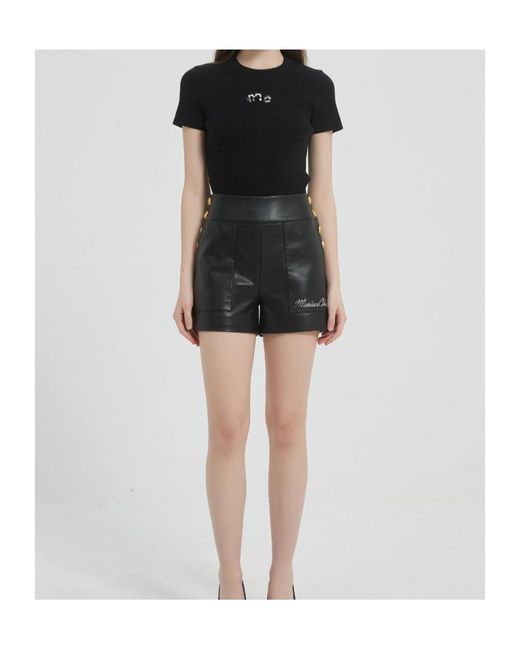 Marissa Chiara Black Button Shorts