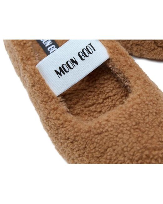Moon Boot Brown Logo-Printed Strapped Ballerinas
