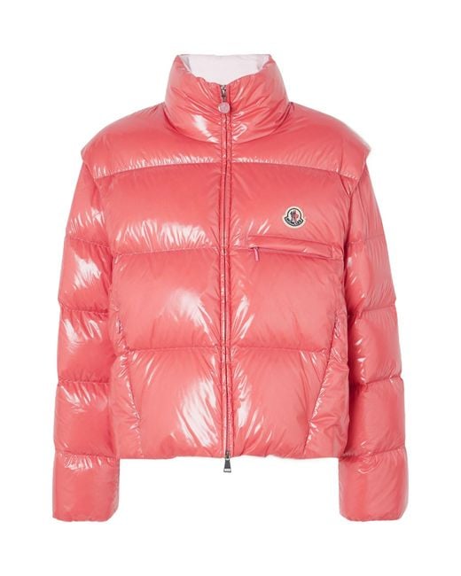 Moncler Pink Almo Long-Sleeved Down Jacket