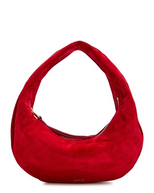 Khaite Red Suede Tote Bag