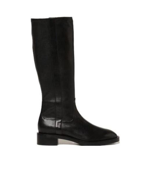 Stuart Weitzman Black Round Head Boots