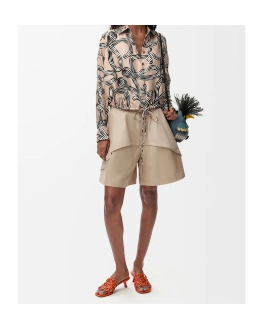 Loewe Natural Paula's Ibiza Draped Shorts