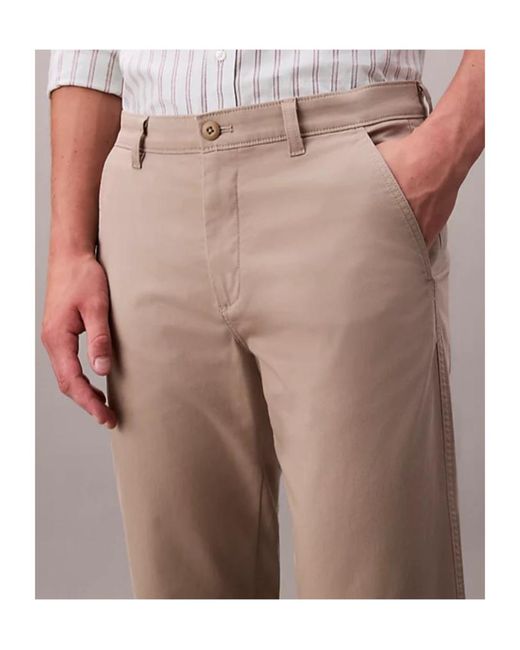 Calvin Klein Multicolor Slim Twill Chino Trousers for men